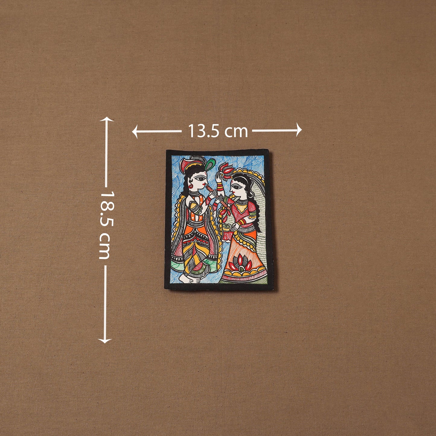 Handpainted madhubani painting by hira devi (7 x 5 in) 147