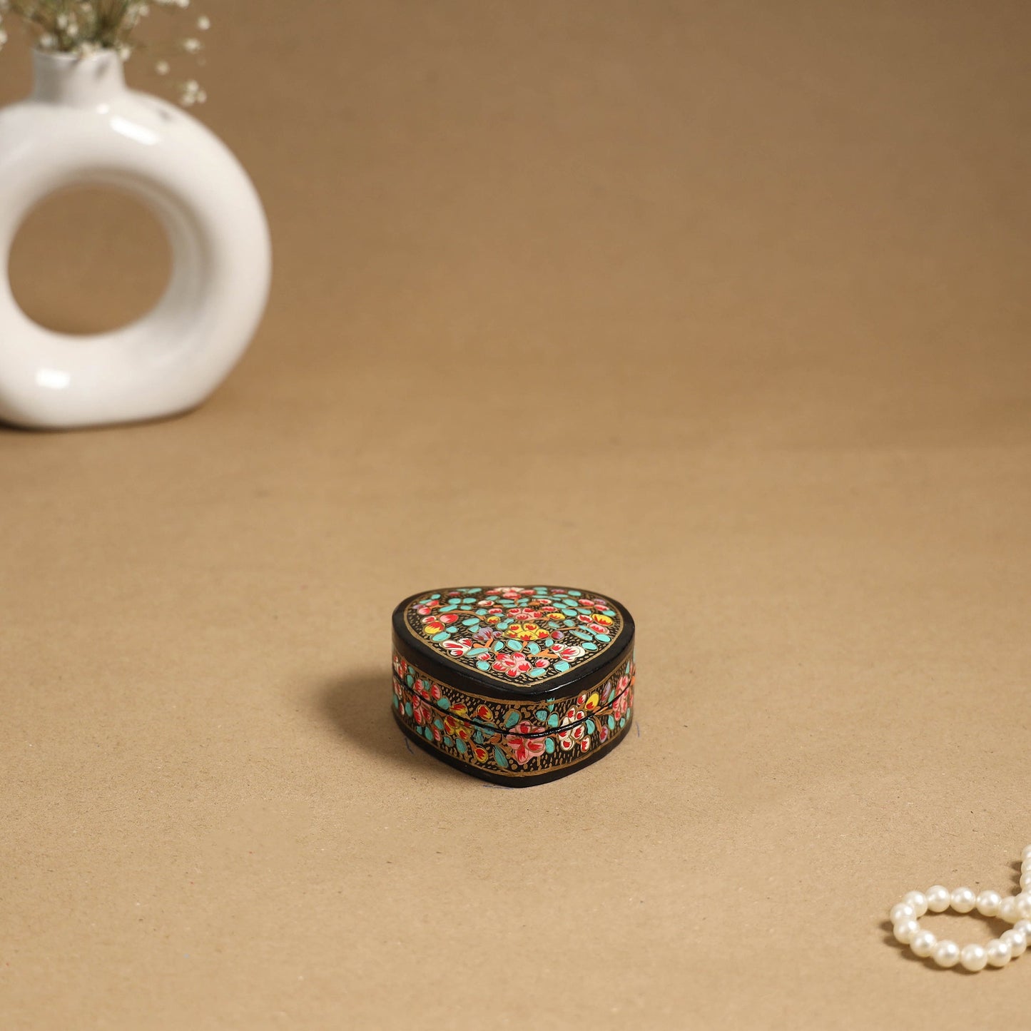 Multicolor - handpainted paper mache multipurpose box 14