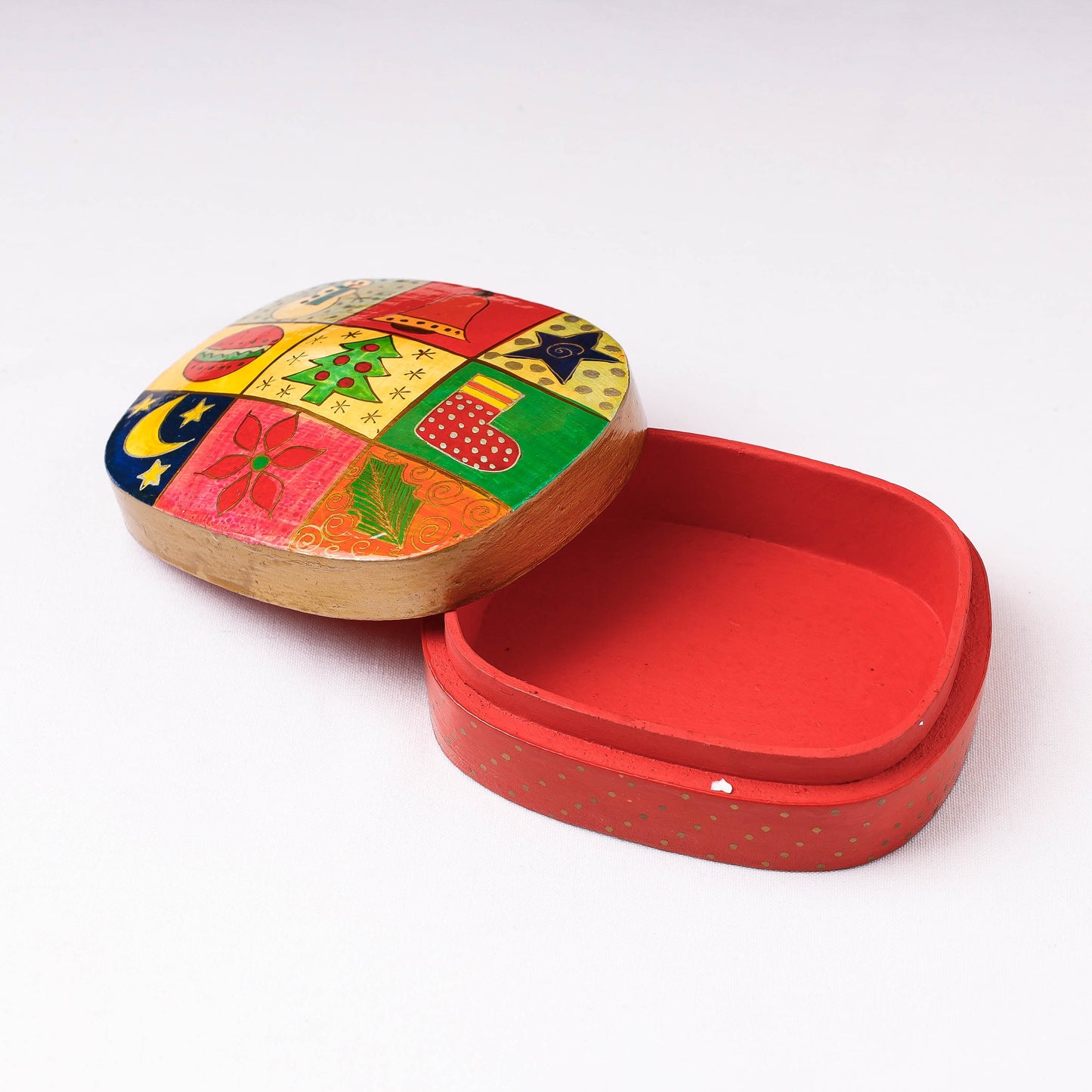 Handpainted Paper Mache Multicolor Multipurpose Box
