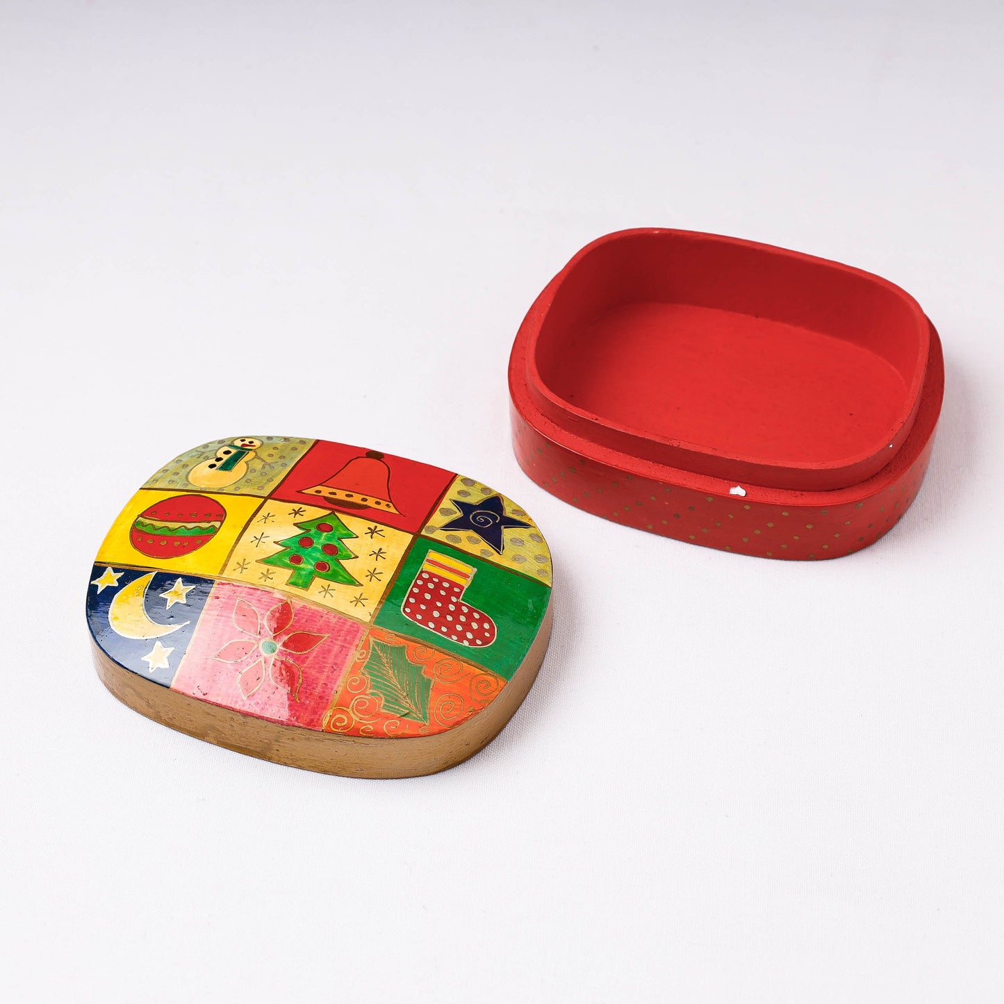 Handpainted Paper Mache Multicolor Multipurpose Box