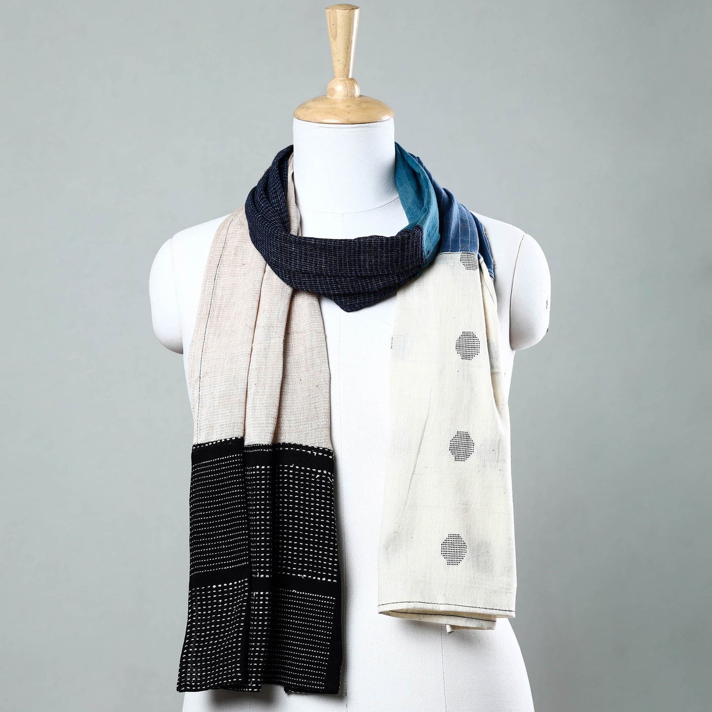 Handwoven Organic Kala Cotton Tukdi Kaam Stole