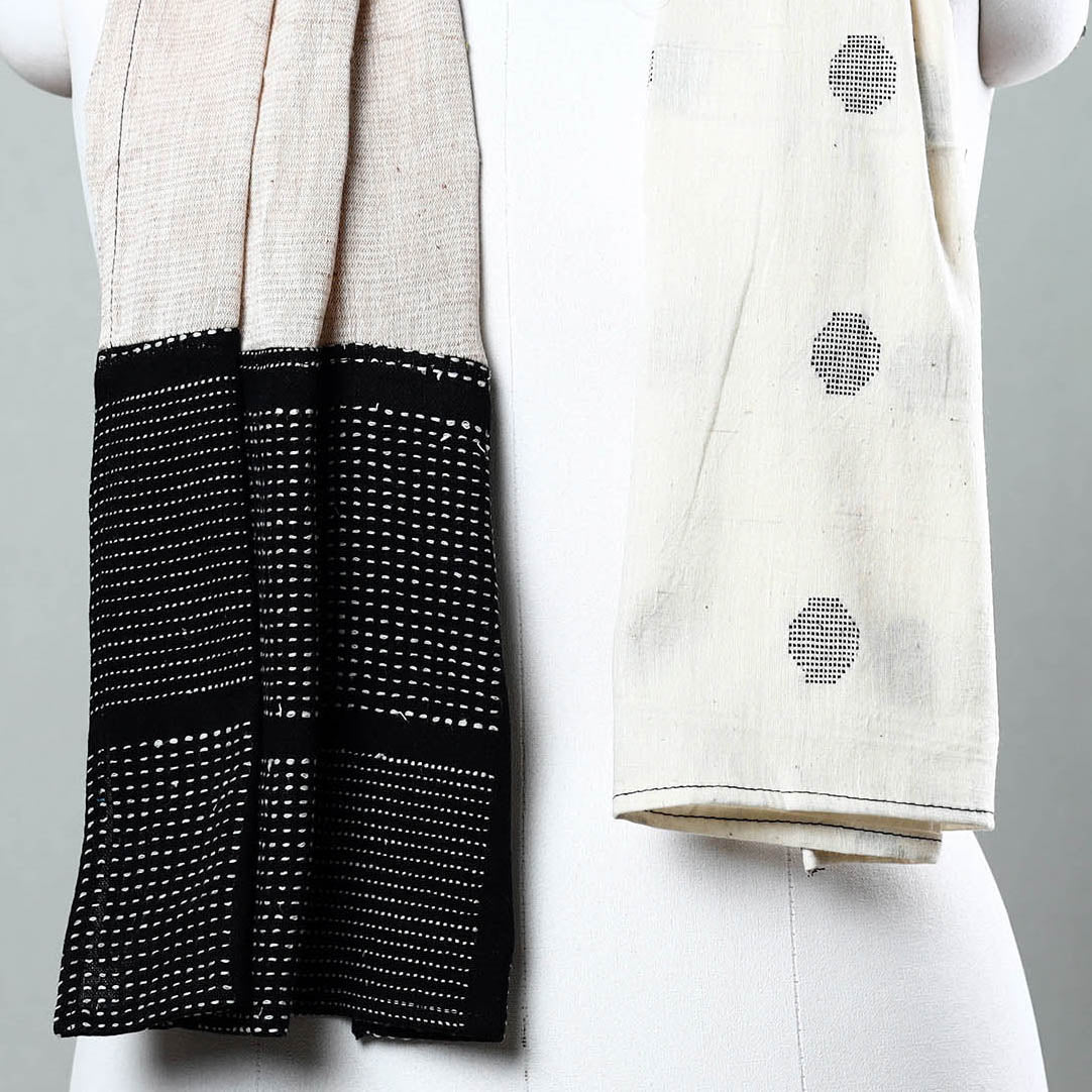 Handwoven Organic Kala Cotton Tukdi Kaam Stole