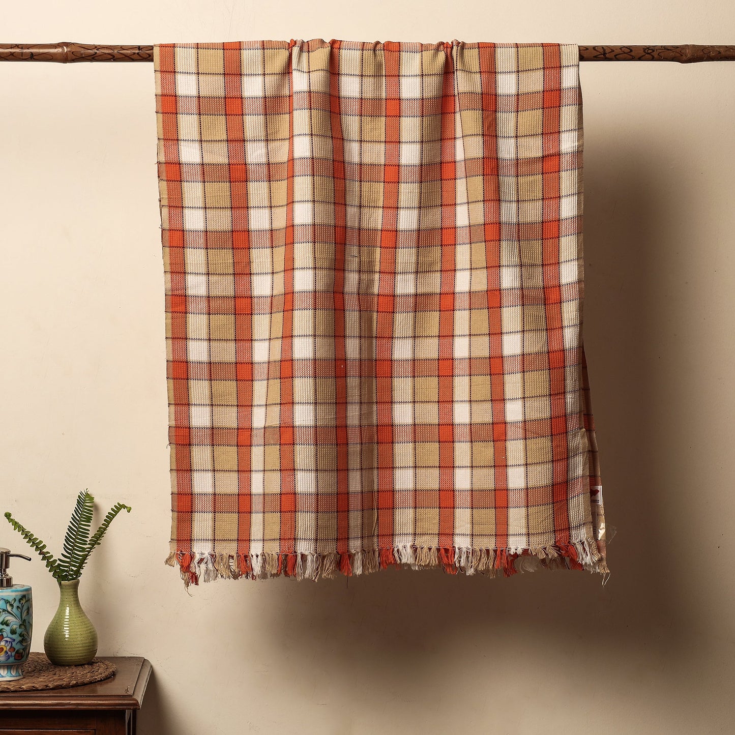 Multicolor - Honeycomb Handloom Cotton Bath Towel From Dehradun