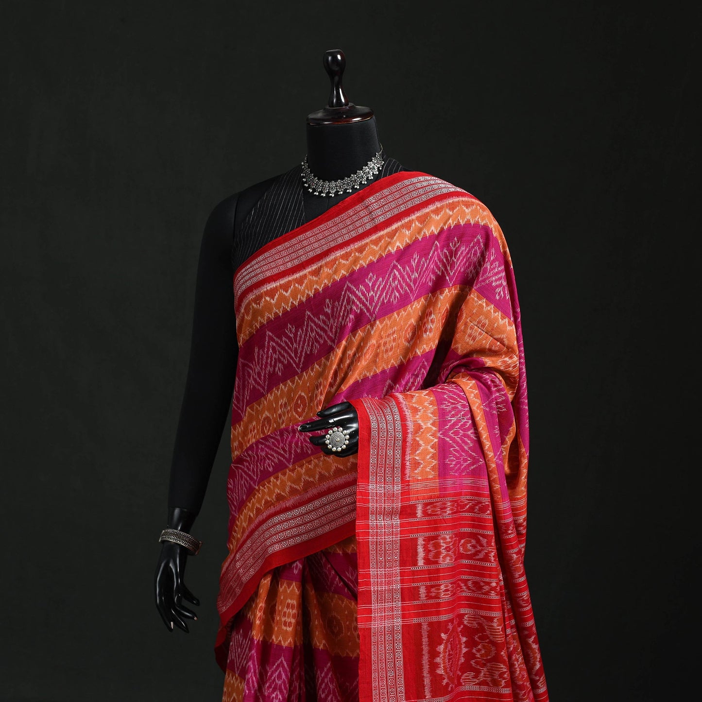 Ikat handloom cotton sambalpuri saree 04 - handcrafted