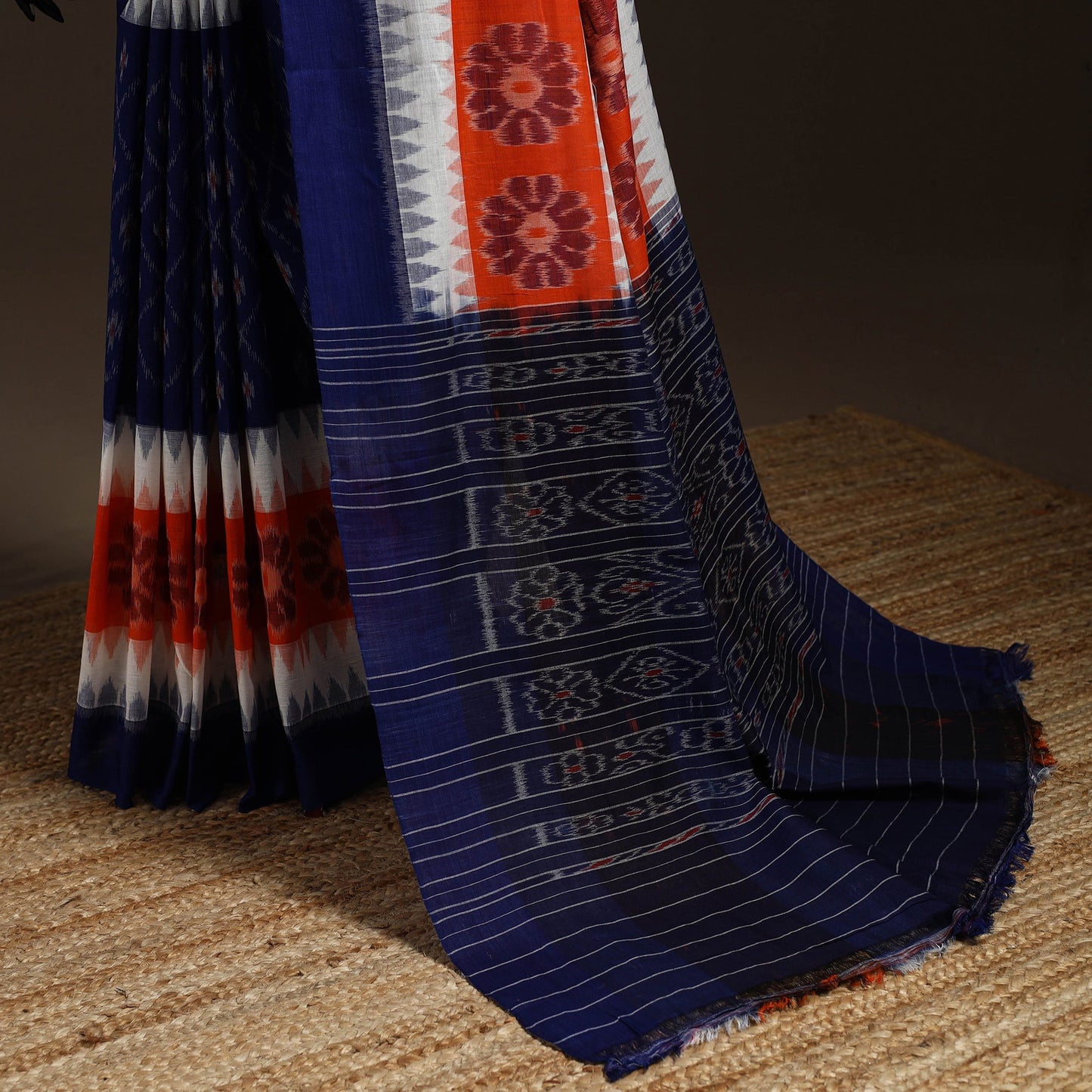 Ikat handloom cotton sambalpuri saree 04 - handcrafted