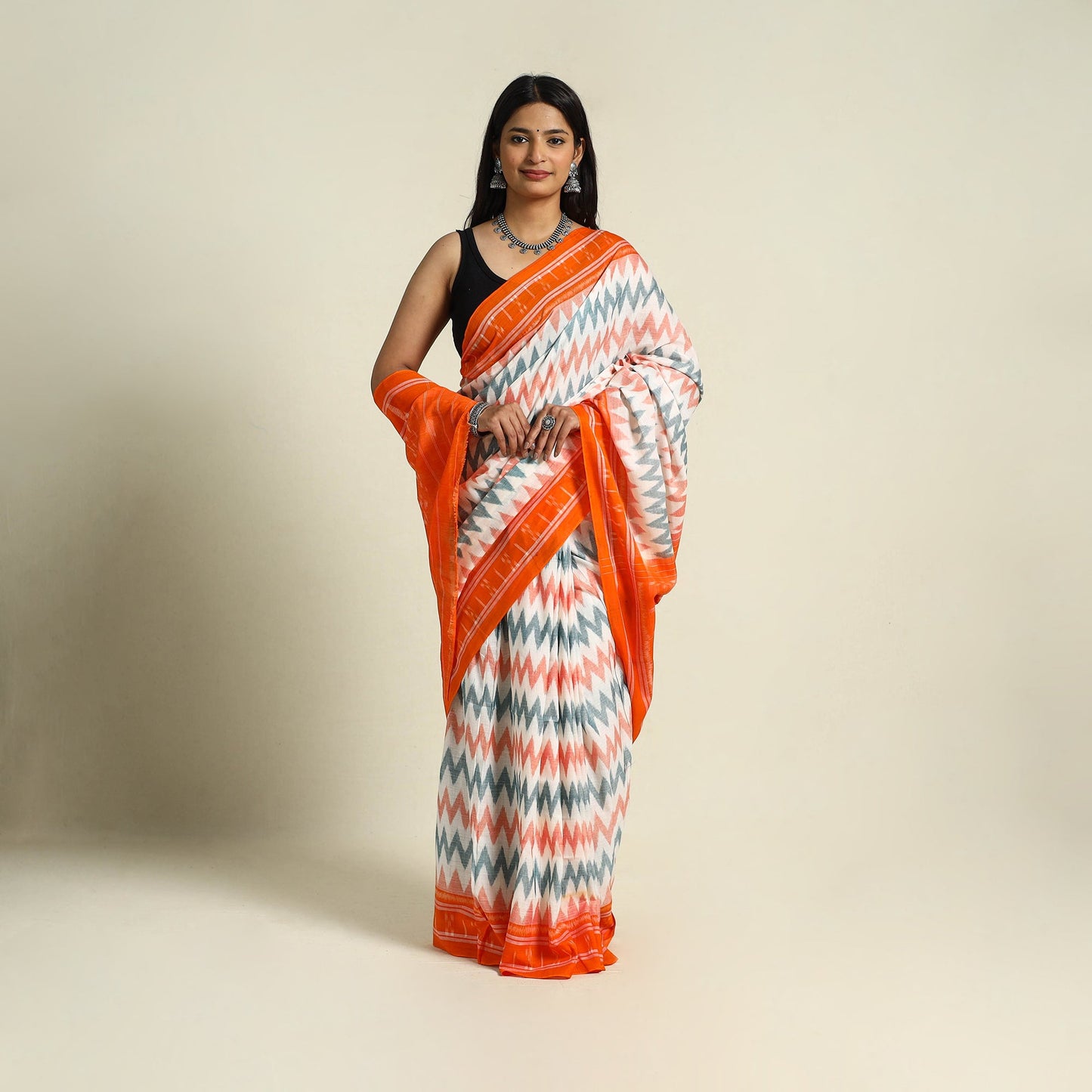 Multicolor Ikat Handloom Cotton Sambalpuri Saree