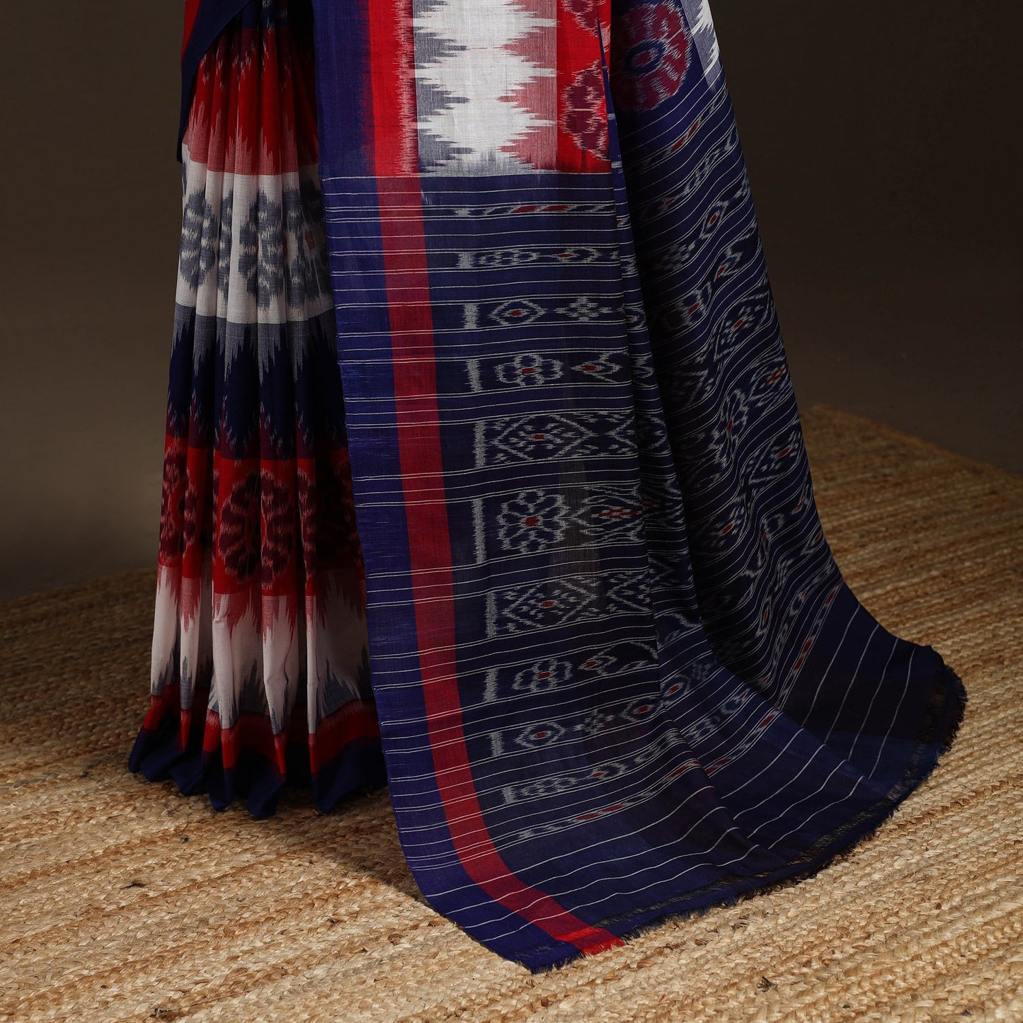 Ikat handloom cotton sambalpuri saree 28 - handcrafted