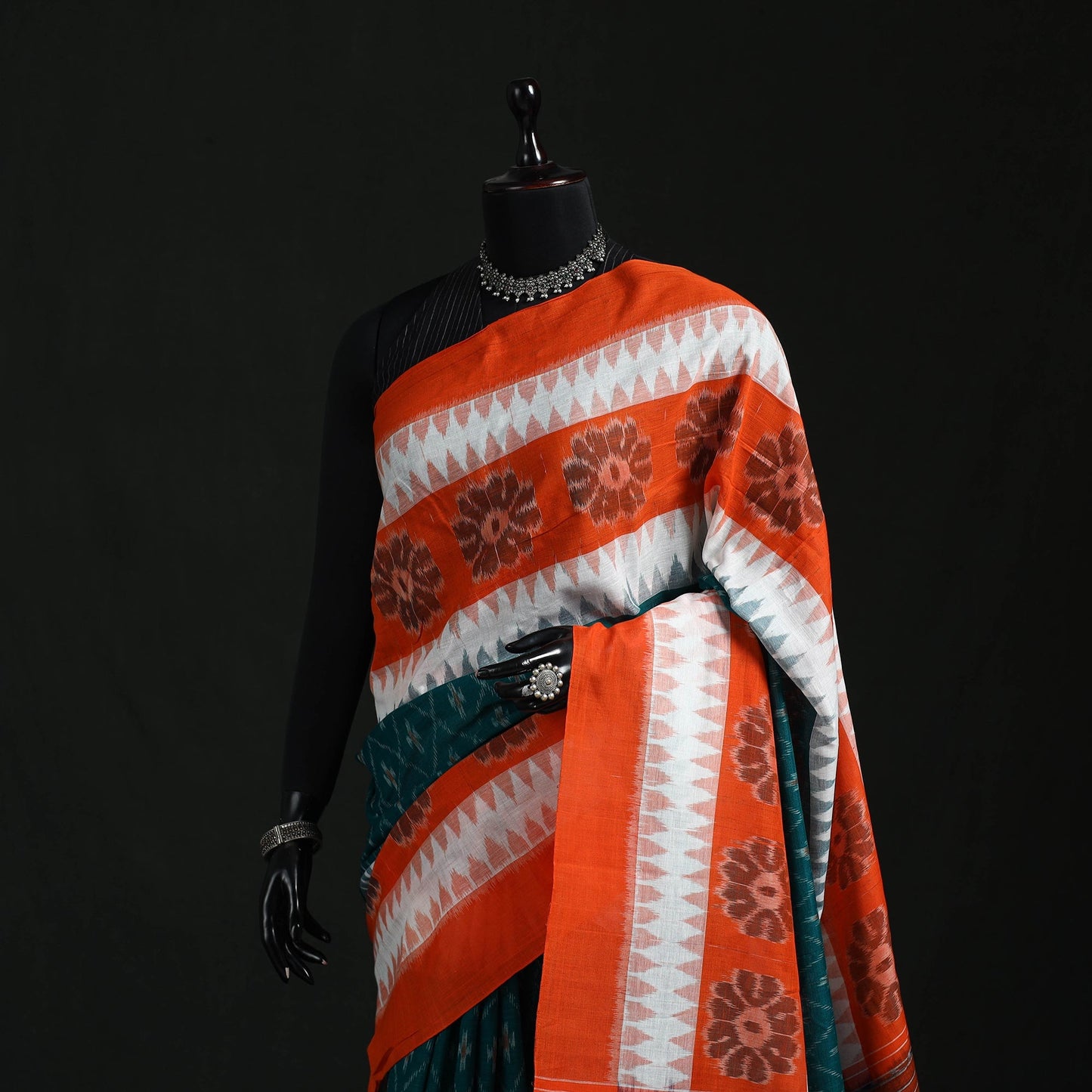 Ikat handloom cotton sambalpuri saree 52 - handcrafted