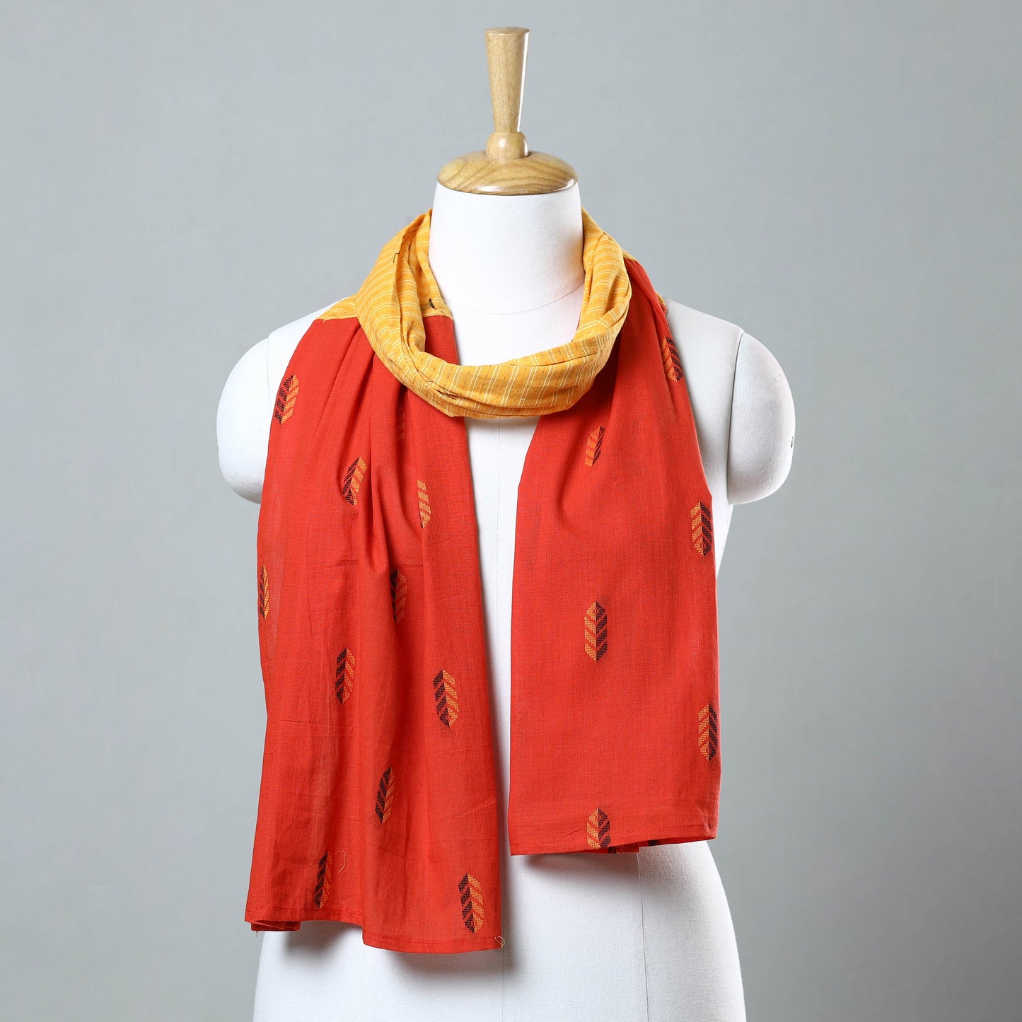 Multicolor - jacquard patchwork cotton stole 07
