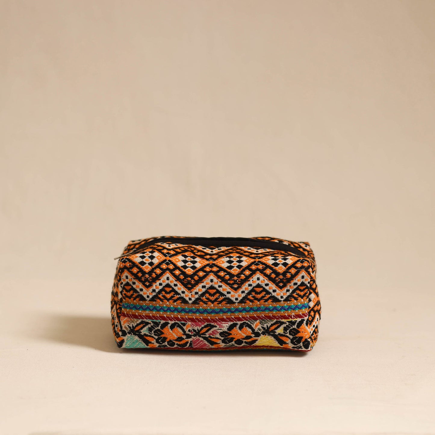 Multicolor Jacquard Weave Cotton Toiletry Pouch