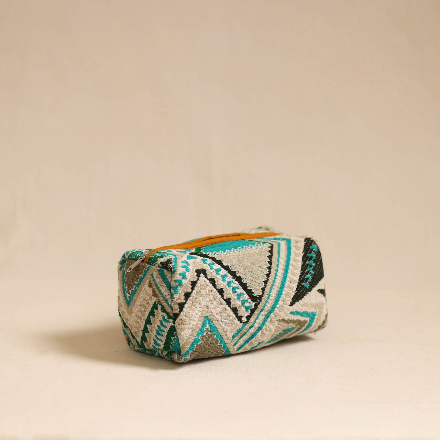 Multicolor Jacquard Weave Cotton Toiletry Pouch