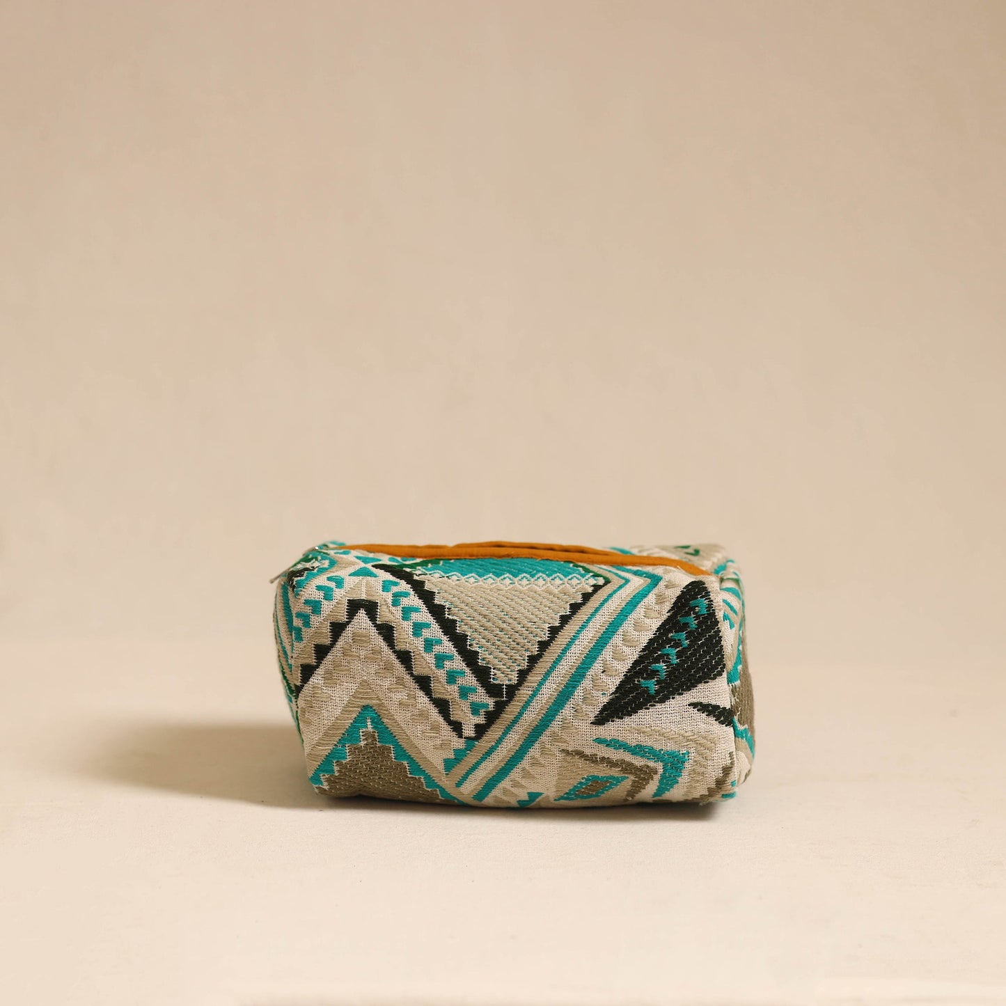 Multicolor Jacquard Weave Cotton Toiletry Pouch