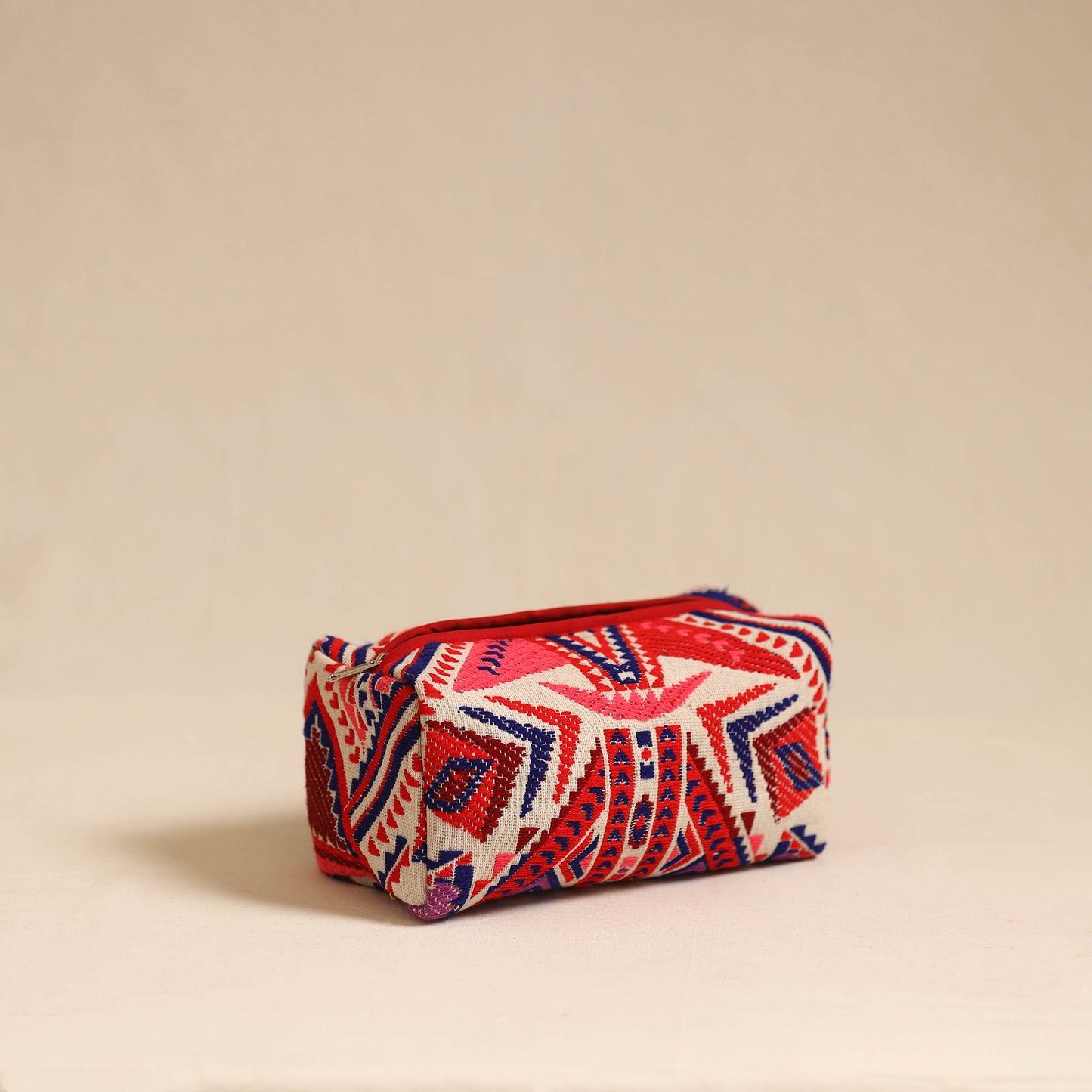 Multicolor Jacquard Weave Cotton Toiletry Pouch