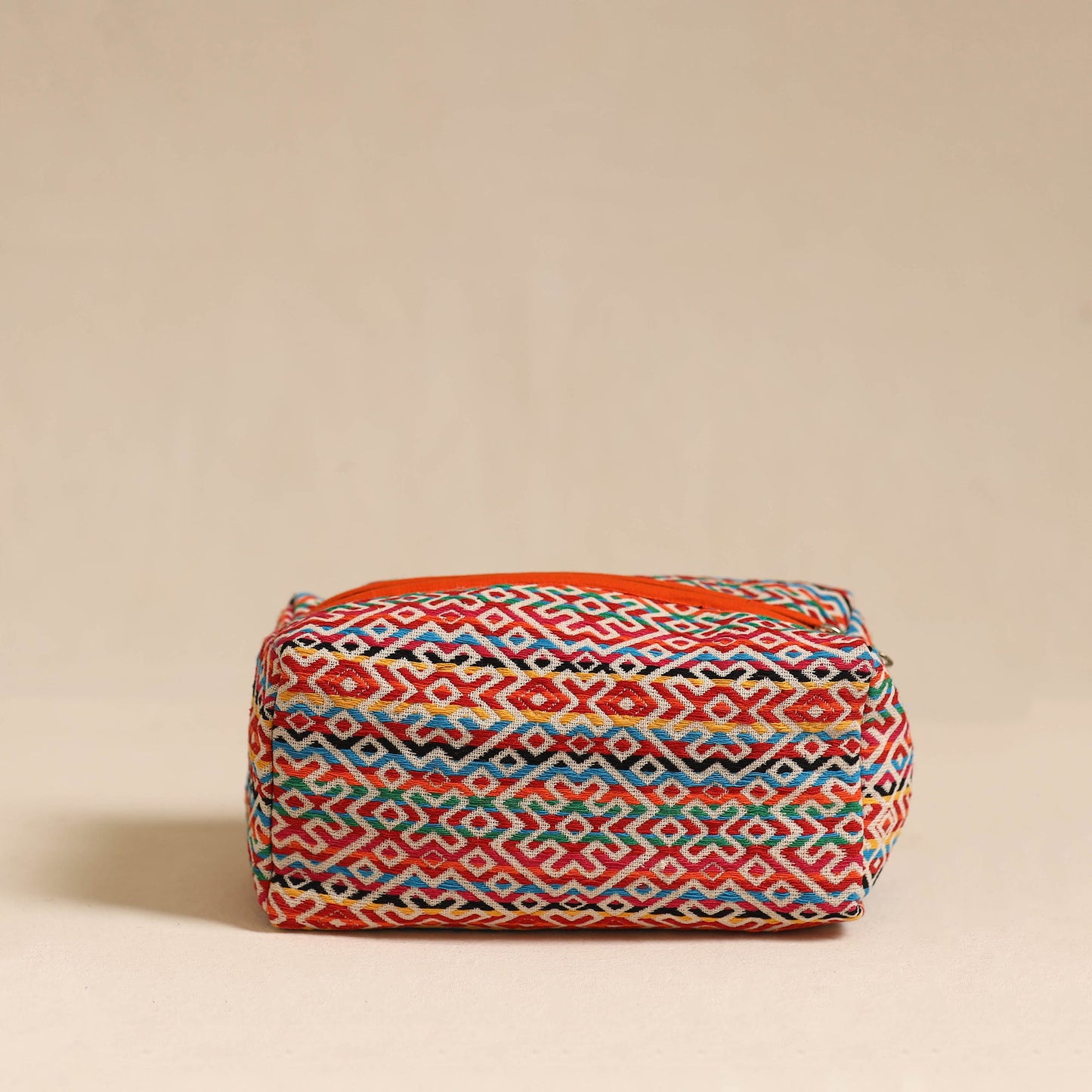Multicolor Jacquard Weave Cotton Toiletry Pouch