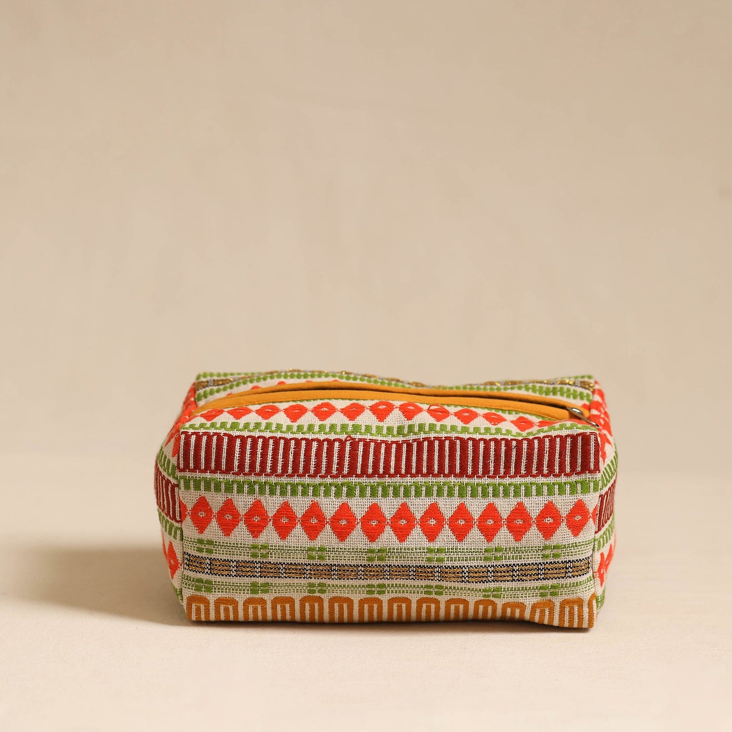 Multicolor Jacquard Weave Cotton Toiletry Pouch