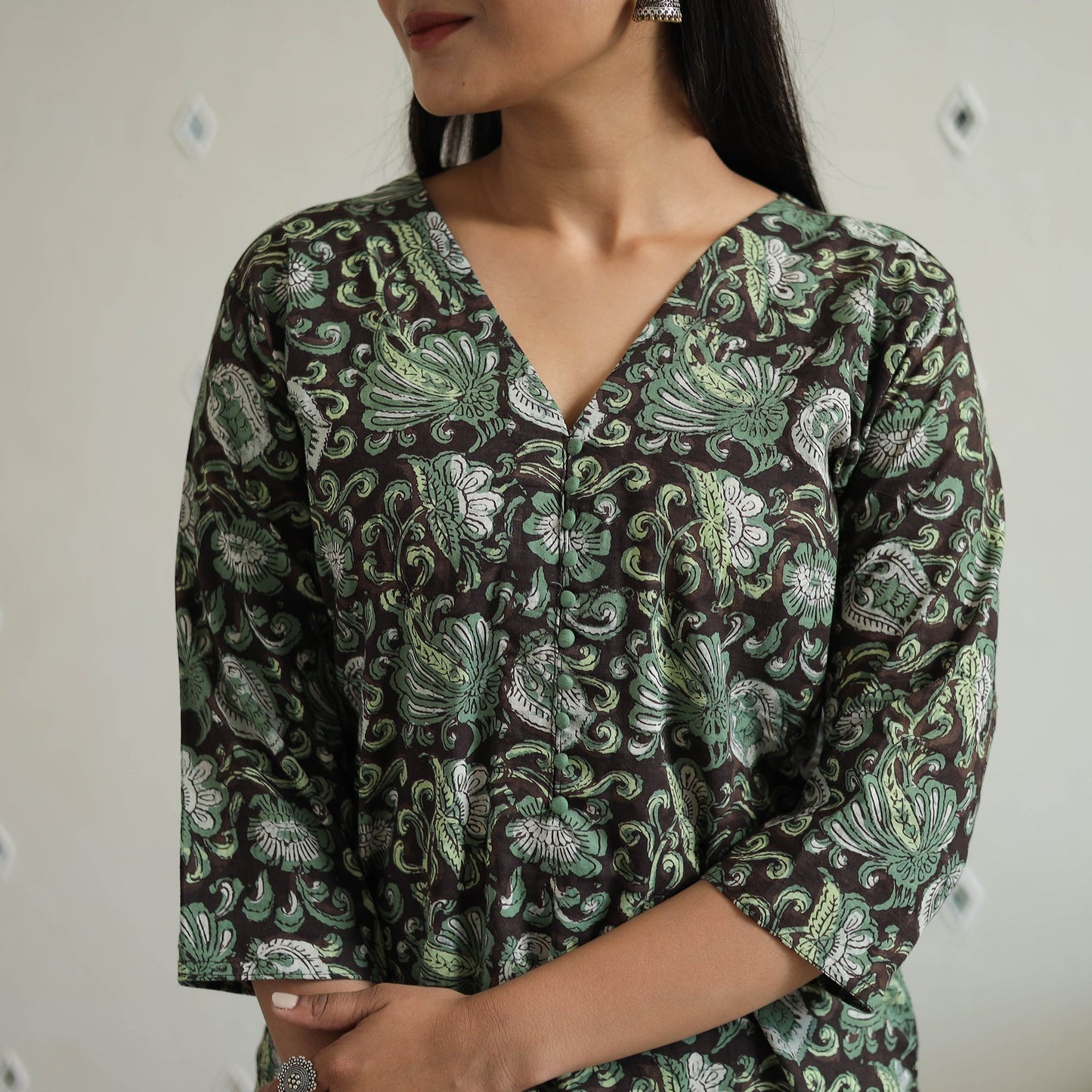 Jahota Block Print Cotton Straight Kurta for Women