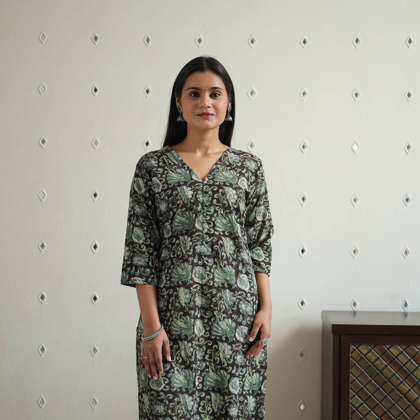 Jahota Block Print Cotton Straight Kurta for Women