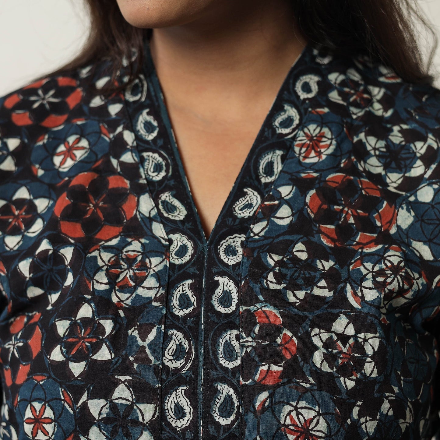 Jahota Block Printed Cotton Straight Kurta 09