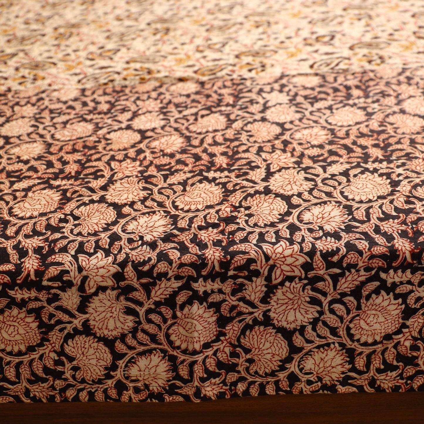 Multicolor - Kalamkari Block Printed Patchwork Cotton Double Bed Cover With Pillow Covers (108 x 90 in)