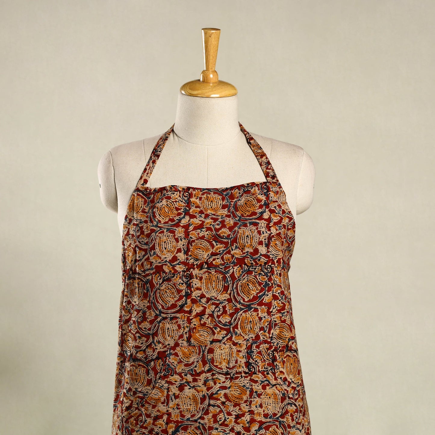 Multicolor - kalamkari cotton apron with pocket 16