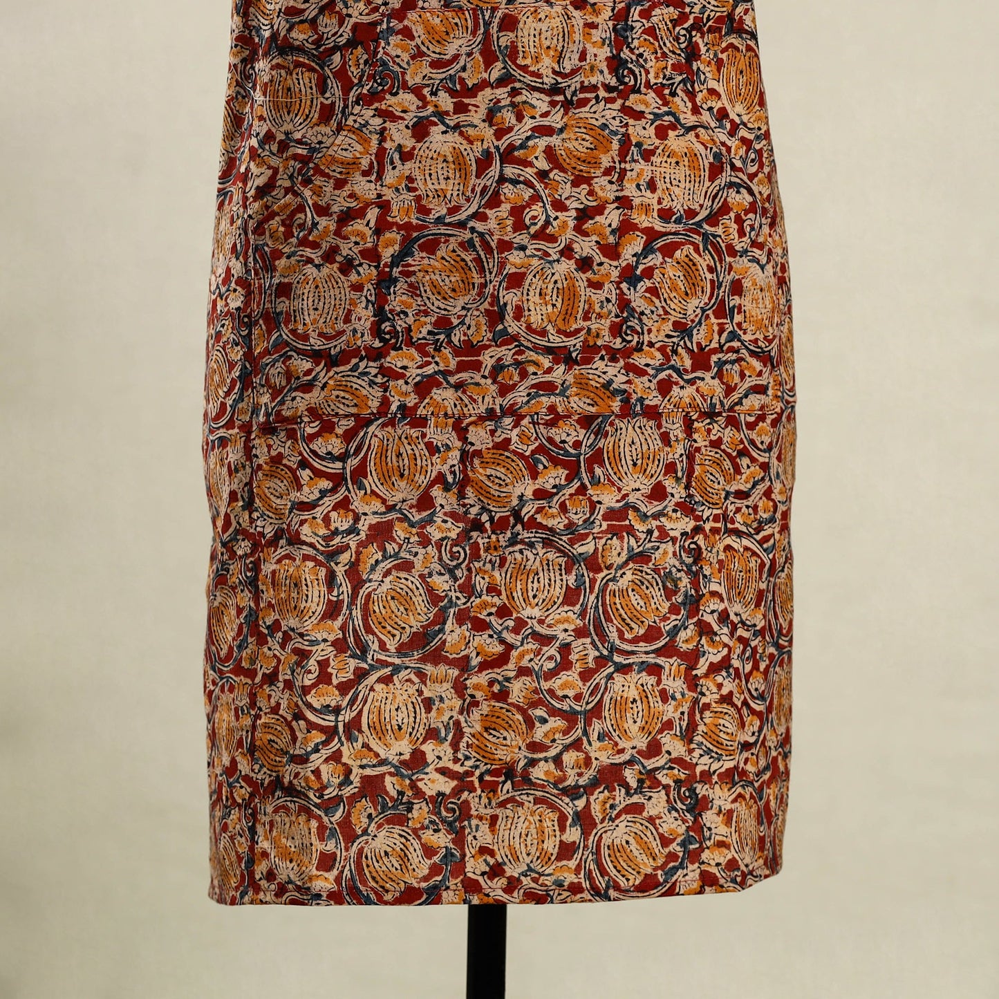 Multicolor - kalamkari cotton apron with pocket 16