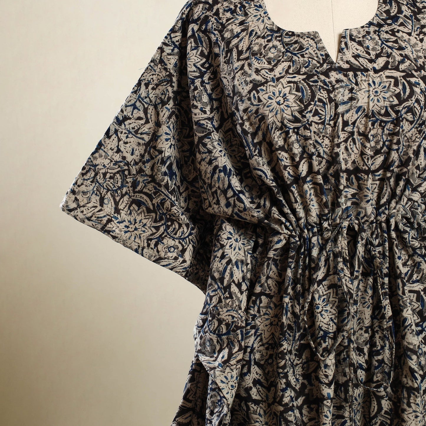 Multicolor Kalamkari Block Print Cotton Kaftan