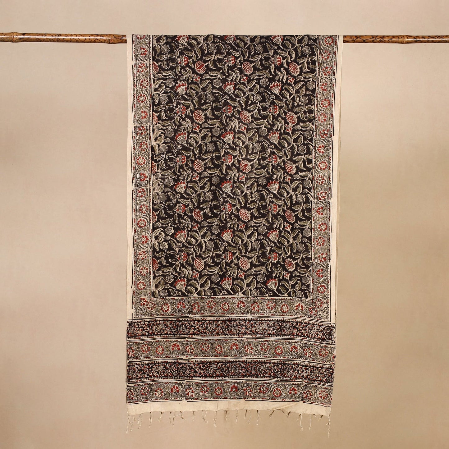 Buy Multicolor Kalamkari Print Handloom Cotton Mangalagiri Stole