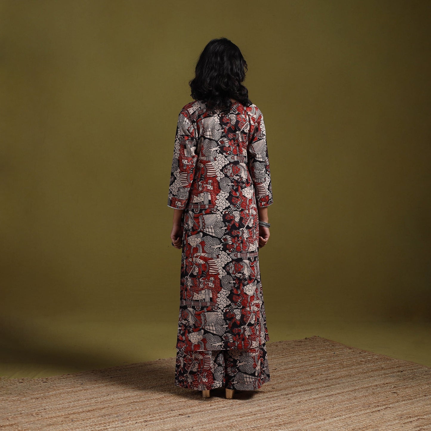 Kalamkari printed cotton 2pc kurta set for women 15