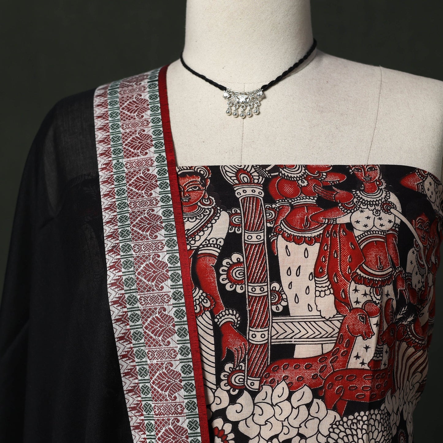 Kalamkari printed cotton 2pc unstitched dress material