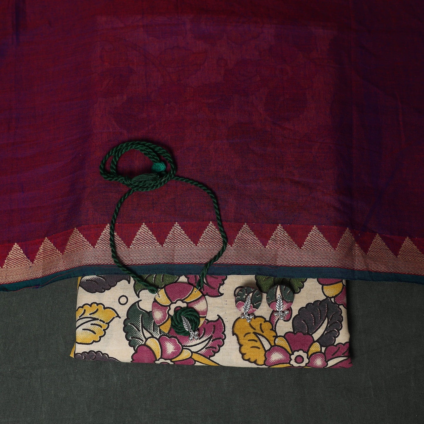 Kalamkari printed cotton 2pc unstitched dress material