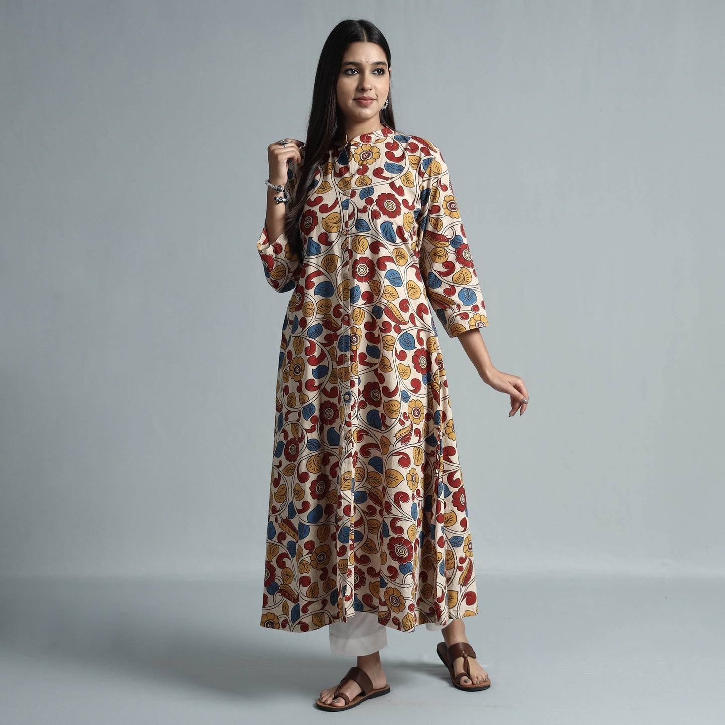 Kalamkari printed cotton kurta - handcrafted