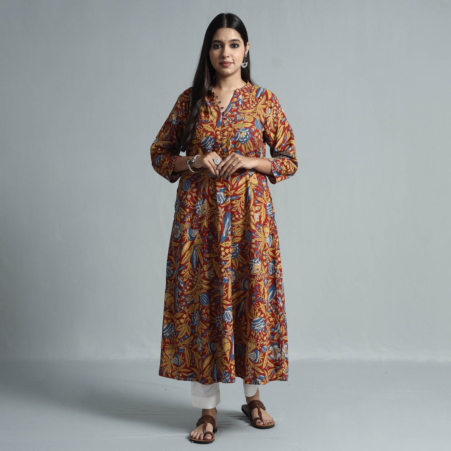 Kalamkari Printed Cotton Kurta For Women