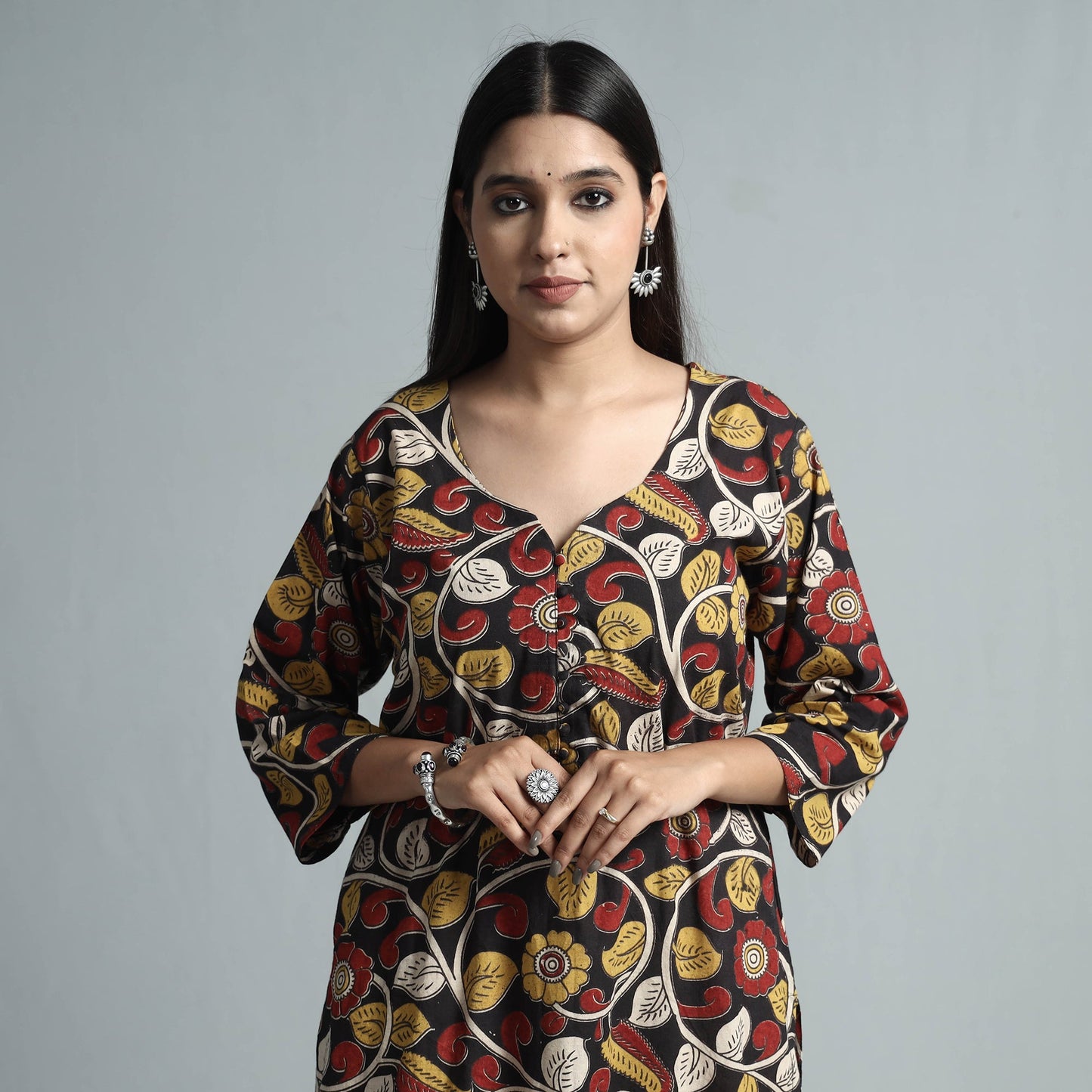 Kalamkari Printed Cotton Kurta For Women