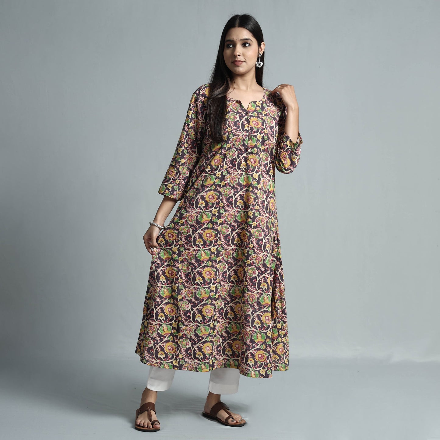 Kalamkari Printed Cotton Kurta For Women