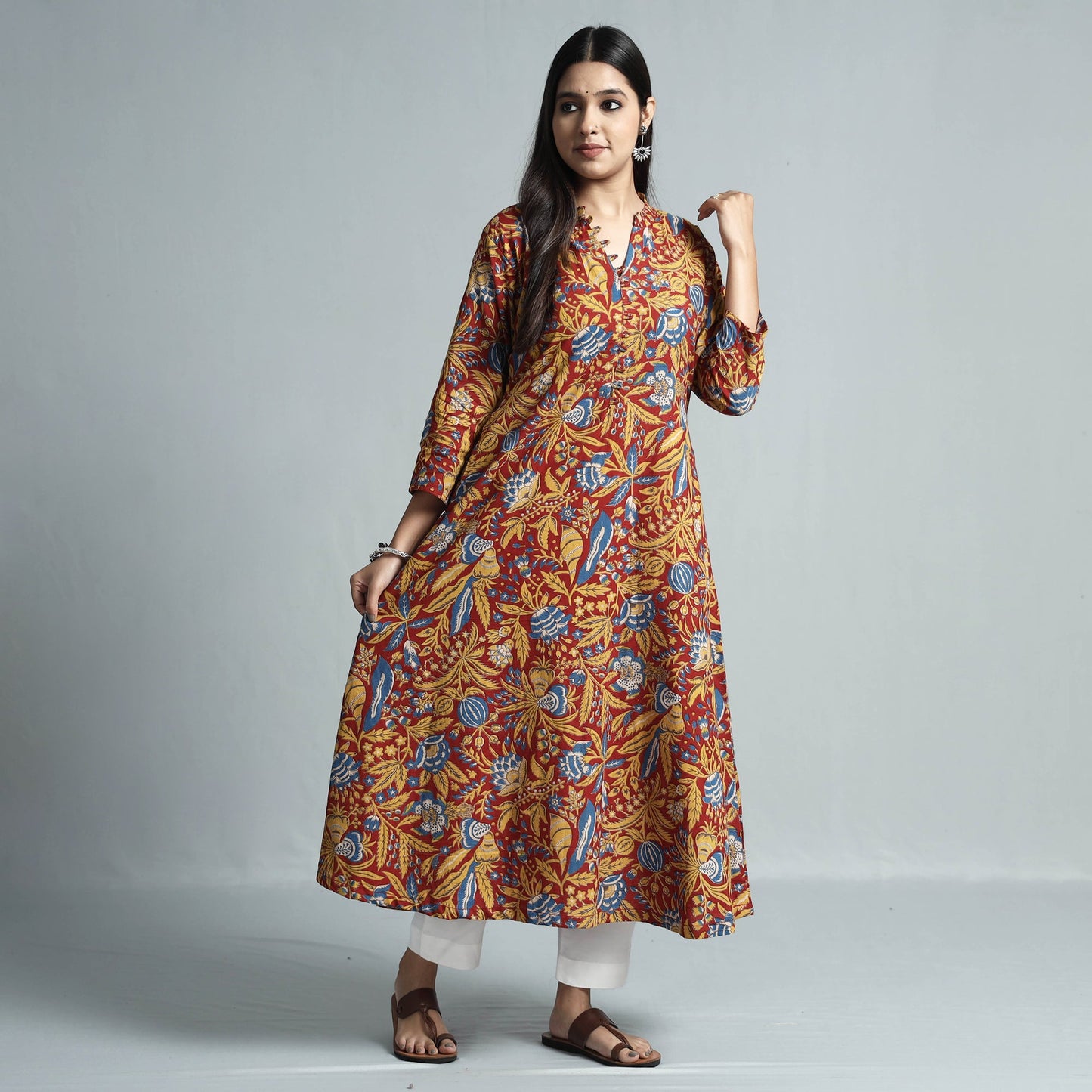 Kalamkari Printed Cotton Kurta For Women