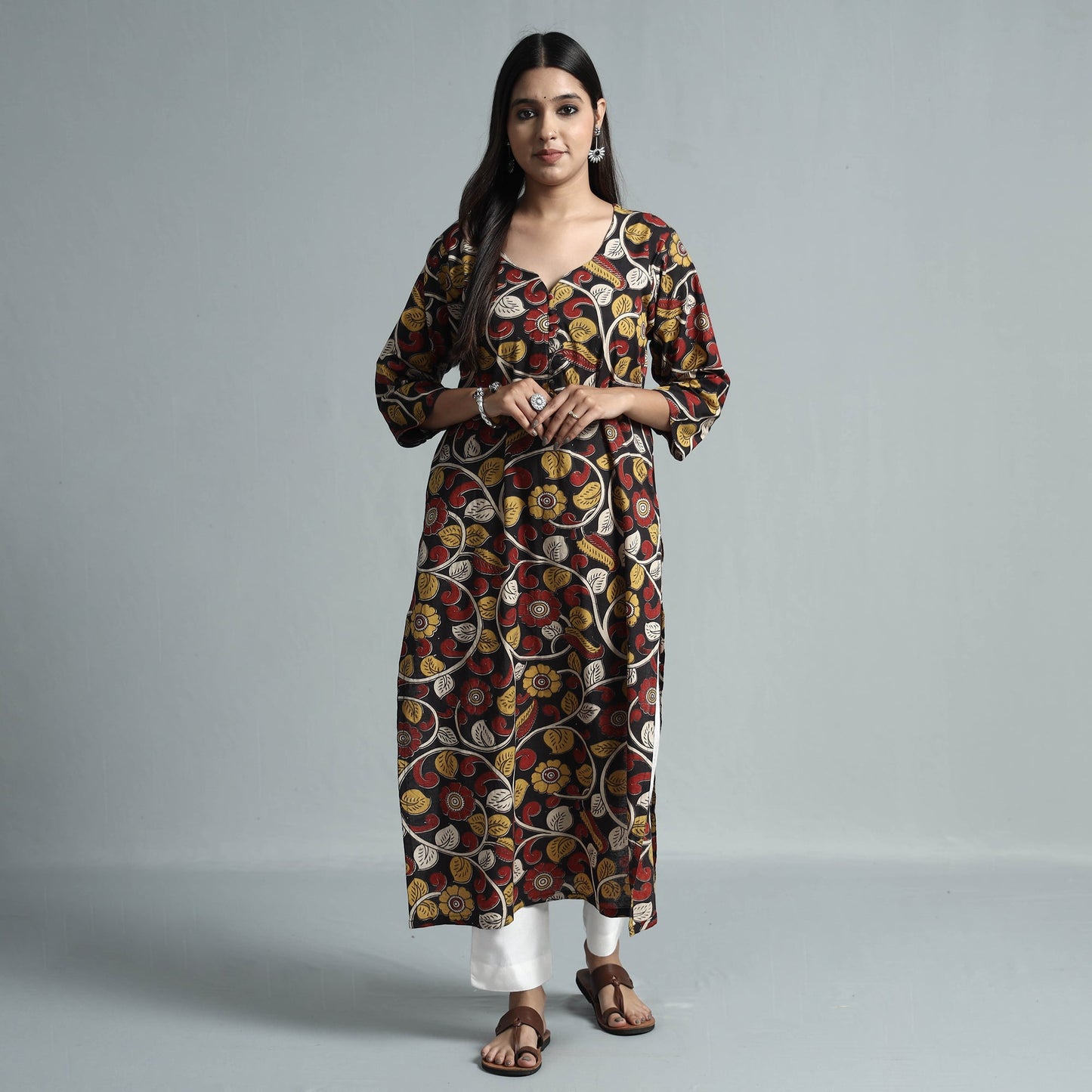 Kalamkari Printed Cotton Kurta For Women
