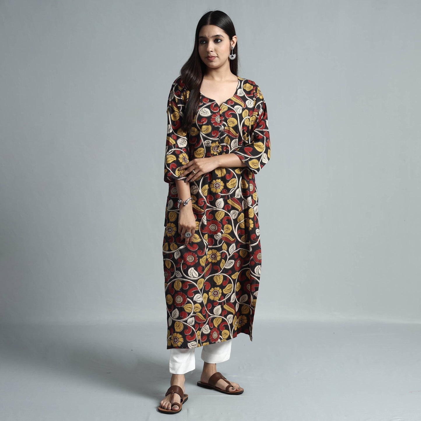 Kalamkari Printed Cotton Kurta For Women