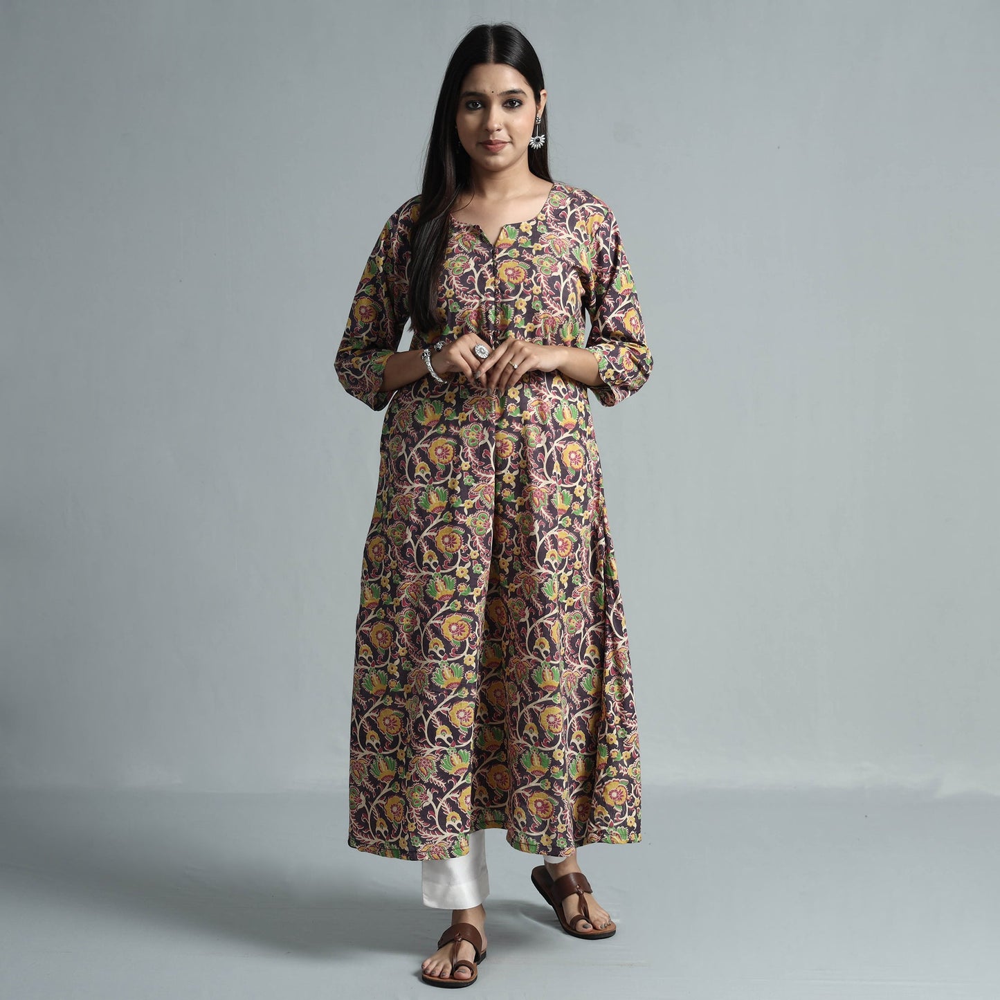 Kalamkari Printed Cotton Kurta For Women