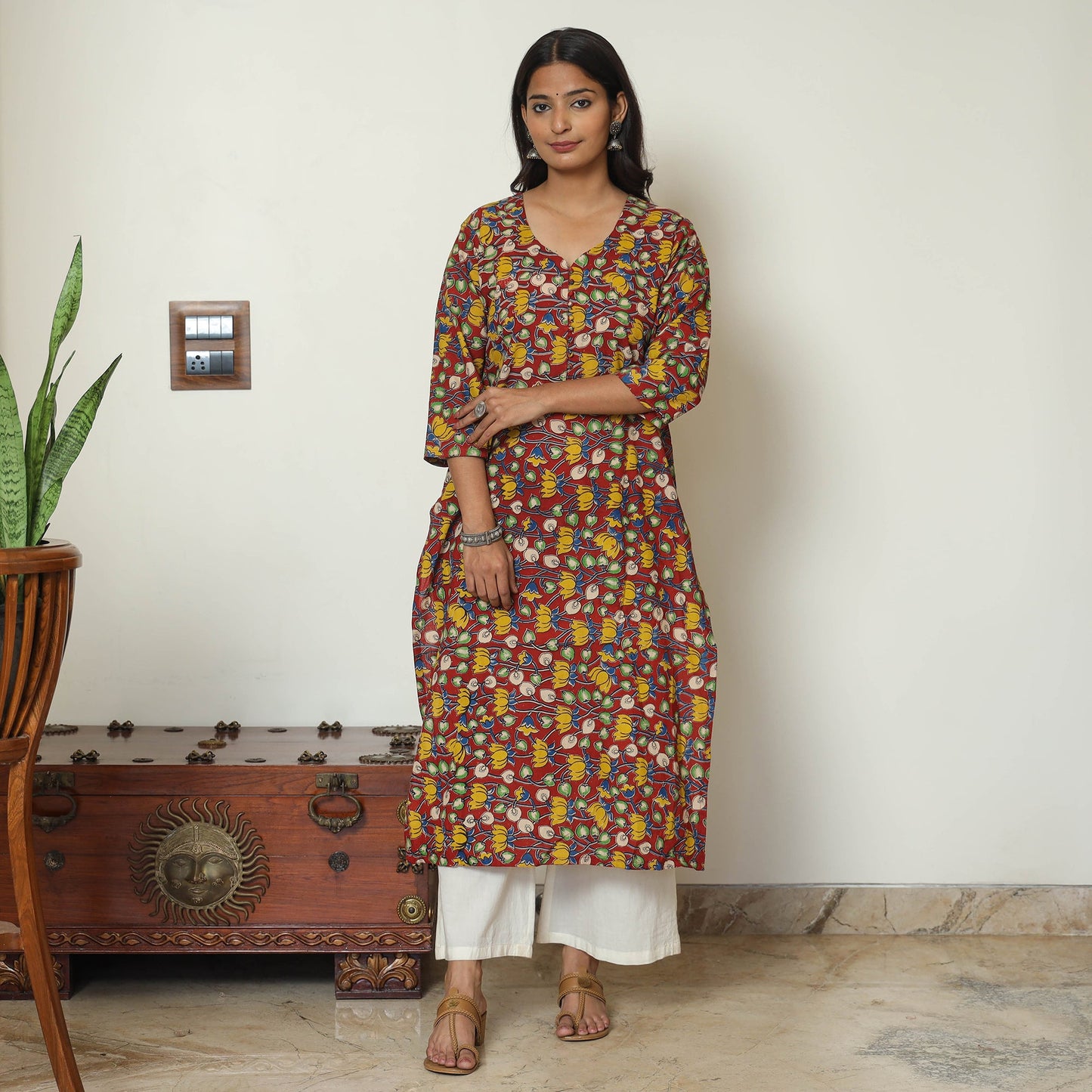 Multicolor - kalamkari printed cotton straight kurta 51