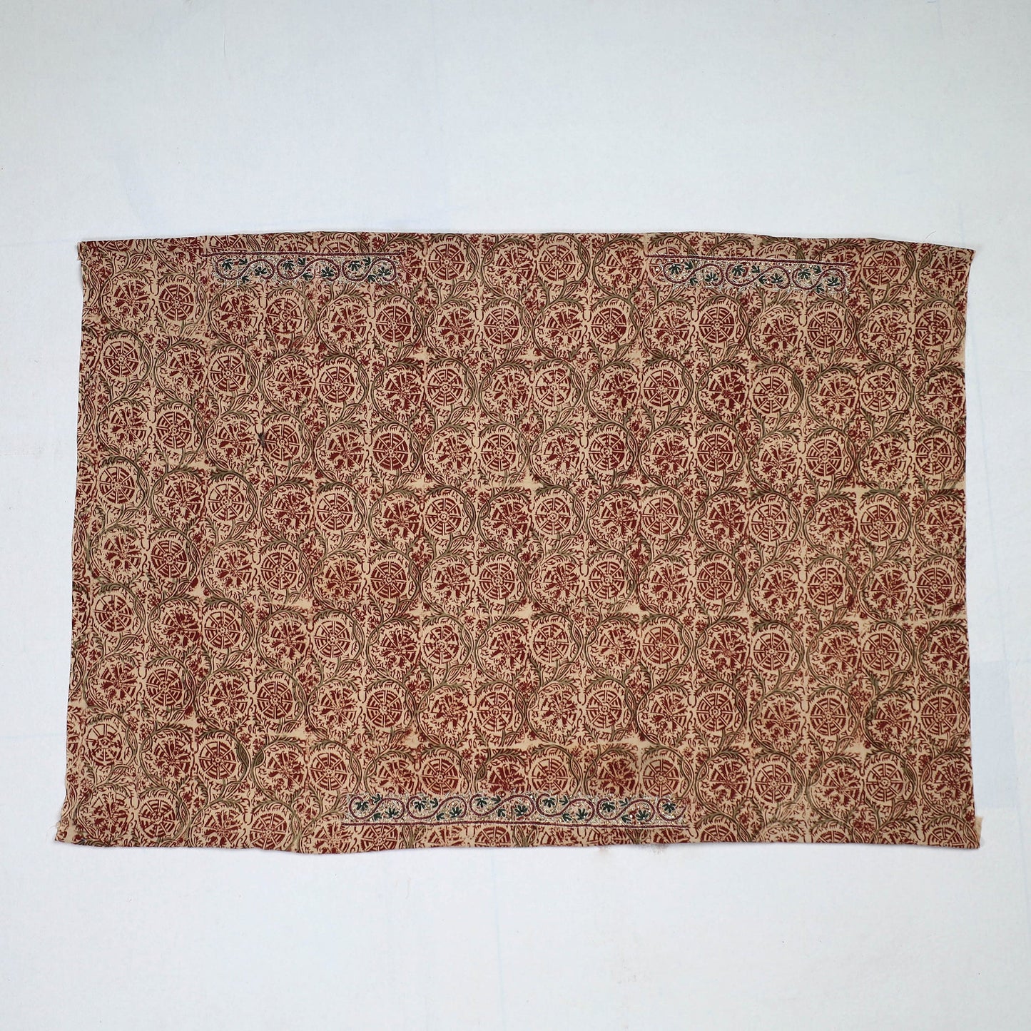 Buy Kalamkari Block Printed Thread & Bead Work Cotton Blouse Piece