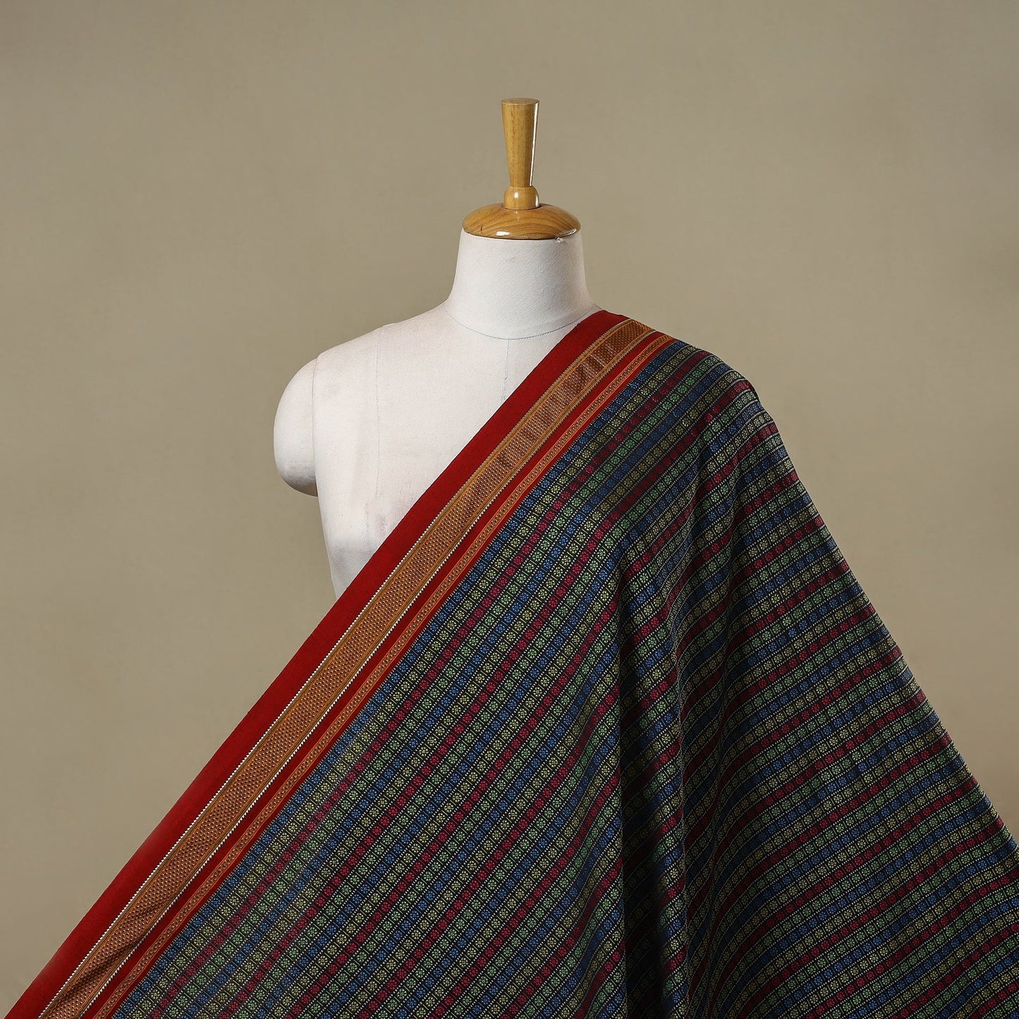 Karnataka weave silk cotton khun fabric 07 - handcrafted