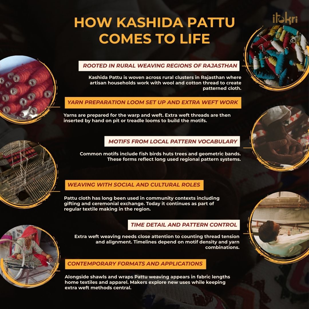 Multicolor - kashida stitch handloom cotton multipurpose