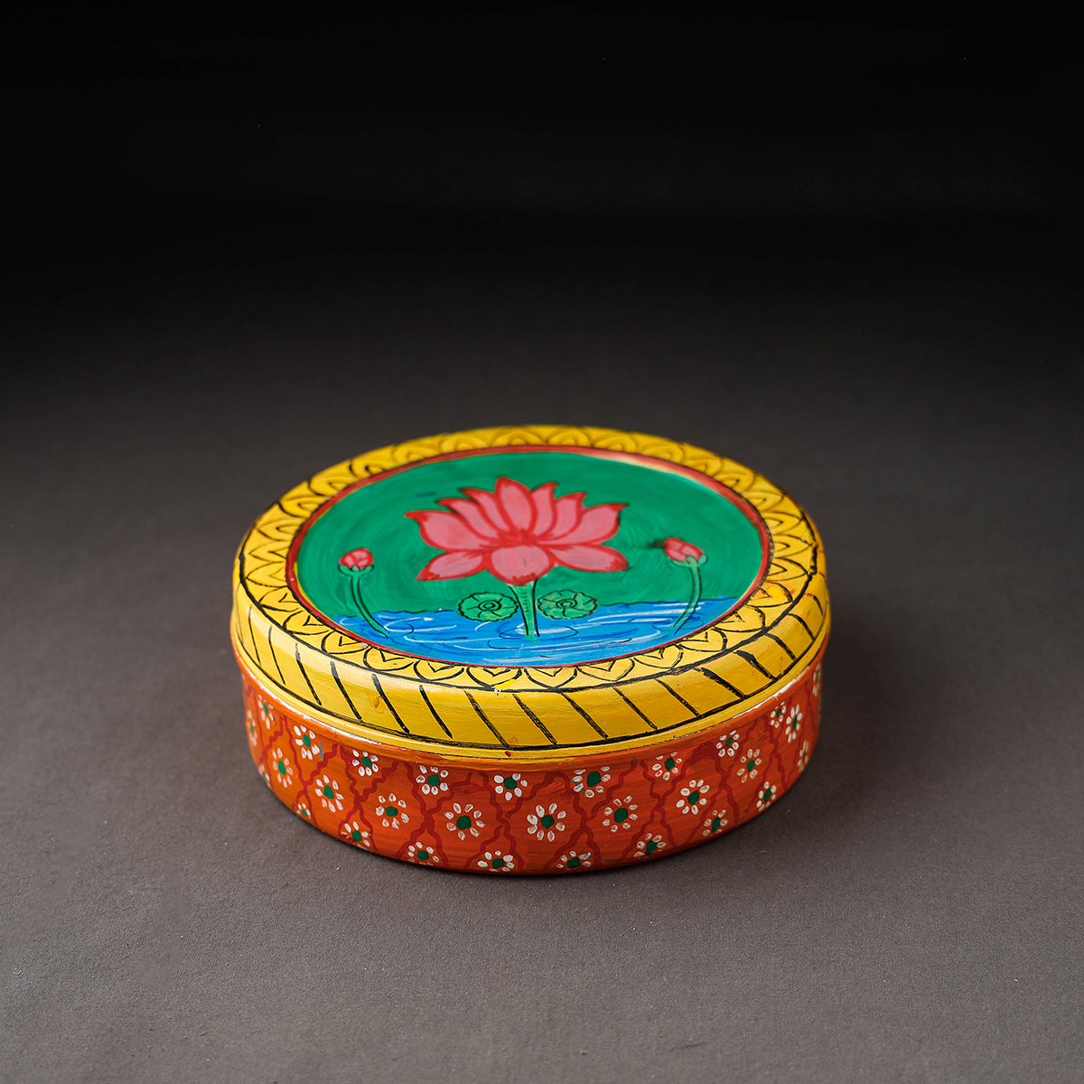 Kavad Handpainted Stainless Steel Multicolor Masala Box