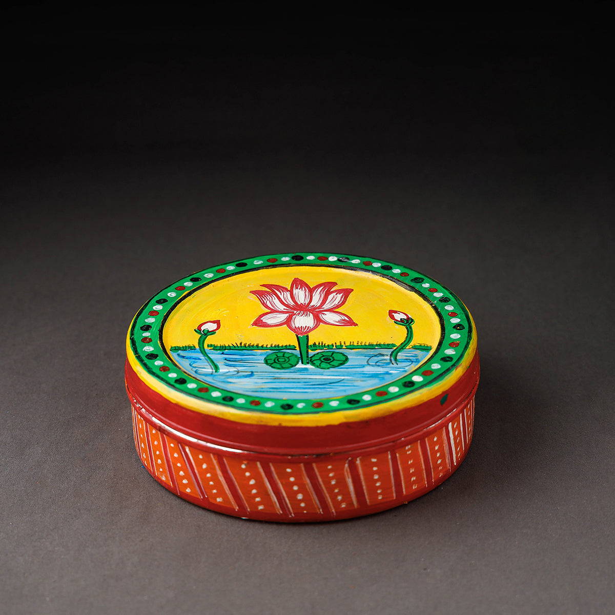 Kavad Handpainted Stainless Steel Multicolor Masala Box