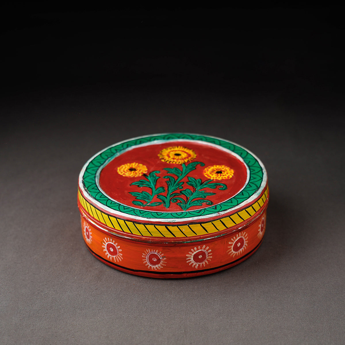 Kavad Handpainted Stainless Steel Multicolor Masala Box