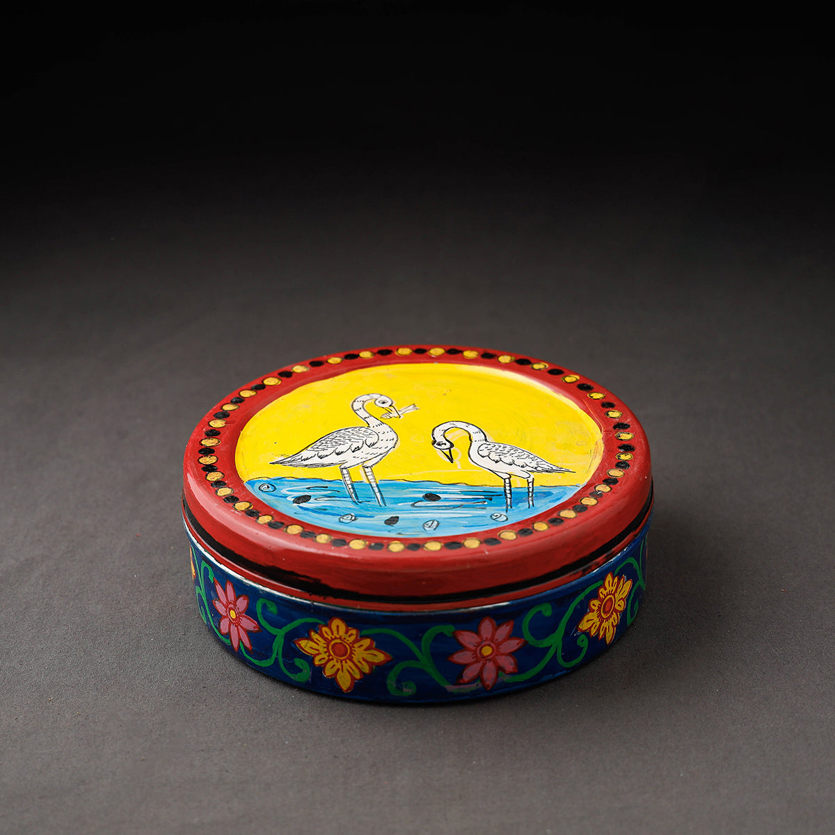 Multicolor Kavad Handpainted Stainless Steel Masala Box