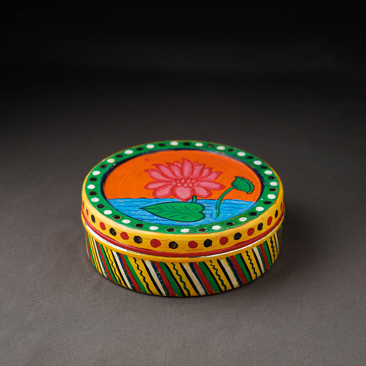 Kavad Handpainted Stainless Steel Multicolor Masala Box
