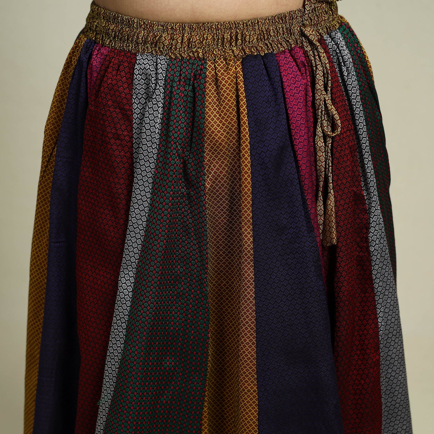 Multicolor Khun Patchwork 24 Kali Cotton Long Skirt