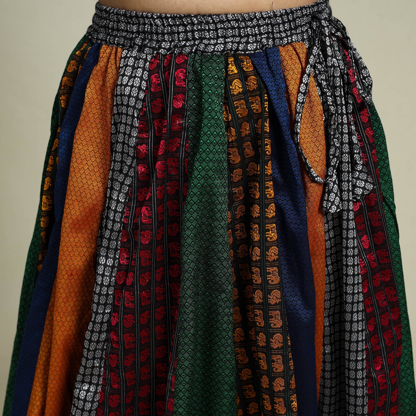 Buy Multicolor Khun Patchwork 24 Kali Cotton Long Skirt