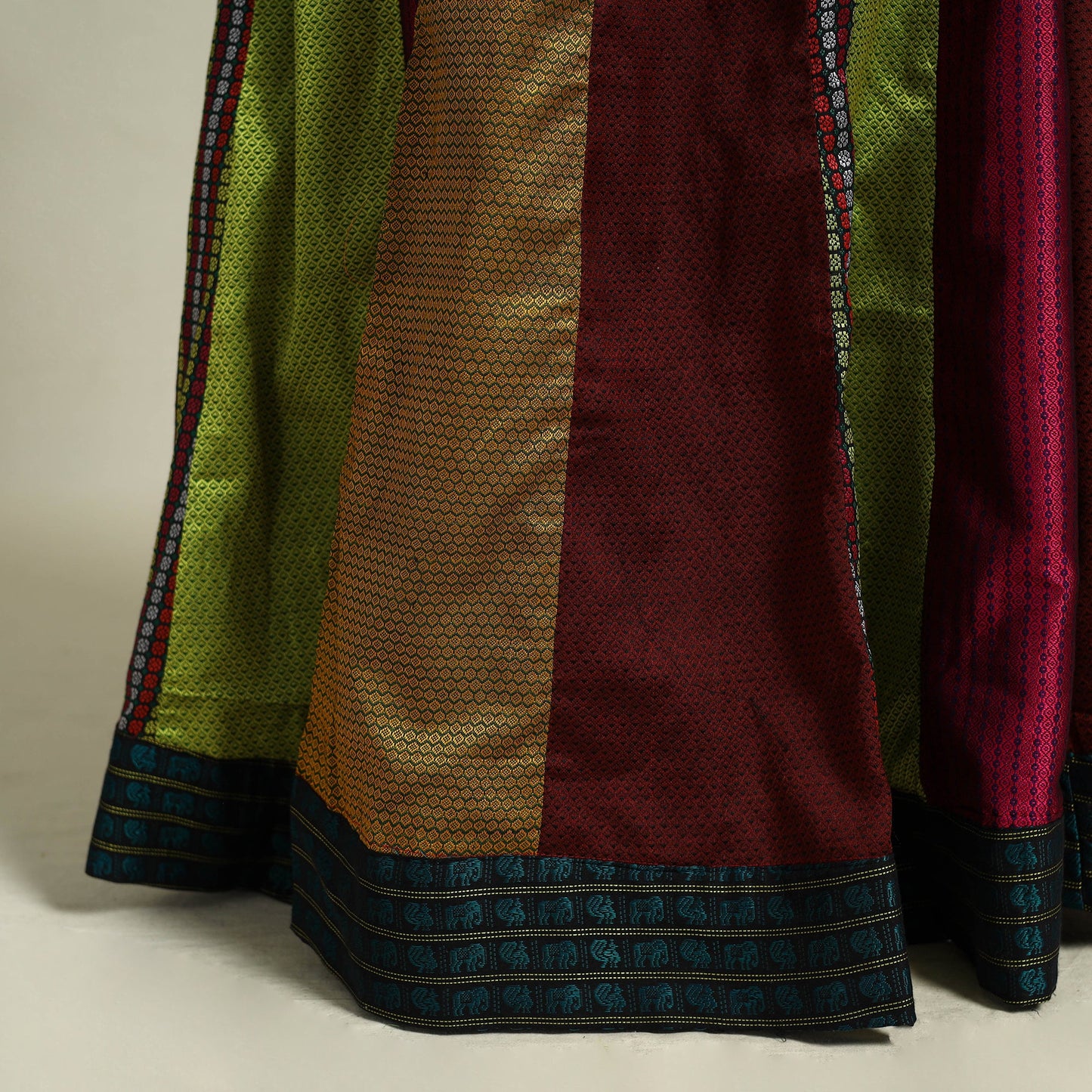 Multicolor Khun Patchwork 24 Kali Cotton Long Skirt